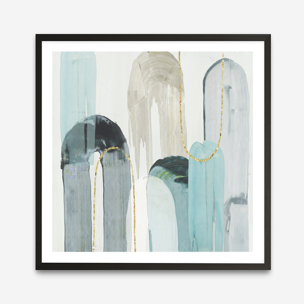 Shop Blue Arches I (Square) Art Print a painted abstract themed wall art print from The Print Emporium wall artwork collection - Buy Australian made fine art painting style poster and framed prints for the home and your interior decor room, TPE-PC-RF416-AP