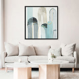 Shop Blue Arches I (Square) Canvas Print a painted abstract themed framed canvas wall art print from The Print Emporium artwork collection - Buy Australian made fine art painting style stretched canvas prints for the home and your interior decor space, TPE-PC-RF416-CA-40X40-NF