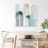 Shop Blue Arches I (Square) Canvas Print a painted abstract themed framed canvas wall art print from The Print Emporium artwork collection - Buy Australian made fine art painting style stretched canvas prints for the home and your interior decor space, TPE-PC-RF416-CA-40X40-NF