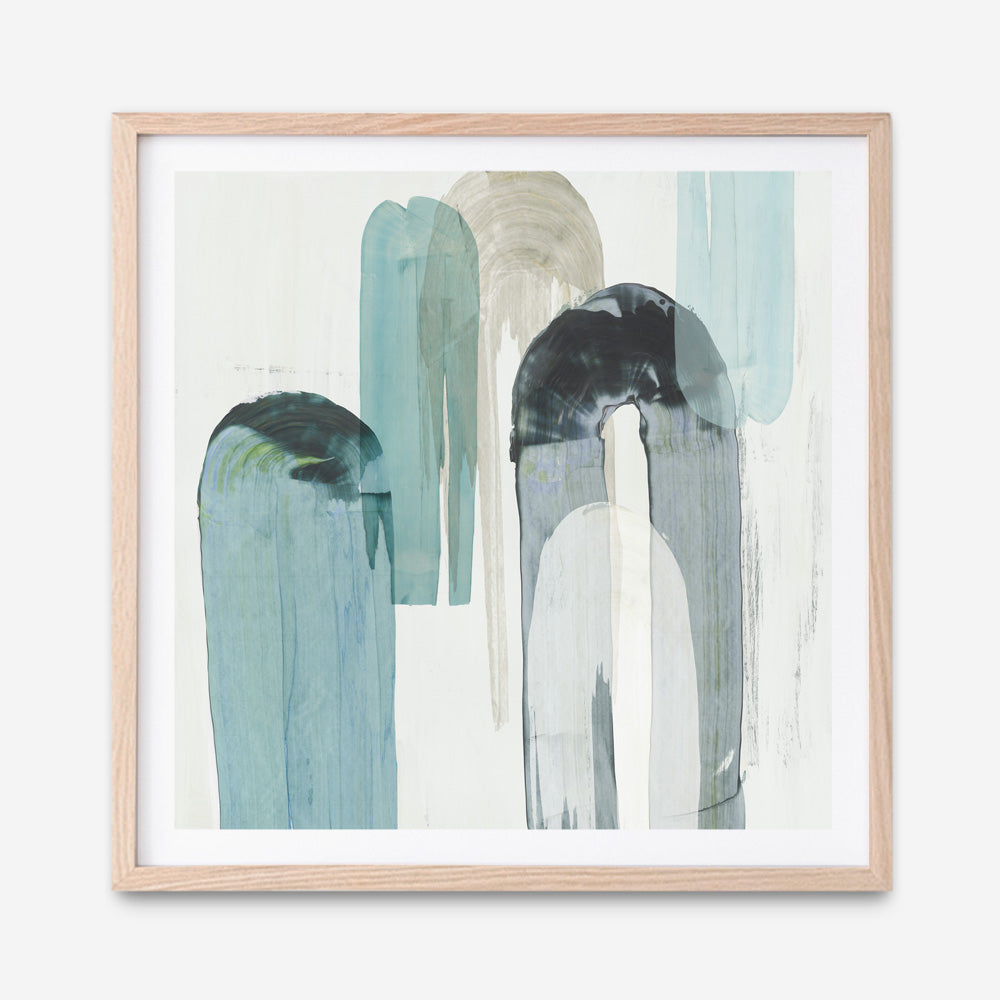 Shop Blue Arches II (Square) Art Print a painted abstract themed wall art print from The Print Emporium wall artwork collection - Buy Australian made fine art painting style poster and framed prints for the home and your interior decor room, TPE-PC-RF417-AP