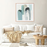 Shop Blue Arches II (Square) Art Print a painted abstract themed wall art print from The Print Emporium wall artwork collection - Buy Australian made fine art painting style poster and framed prints for the home and your interior decor room, TPE-PC-RF417-AP