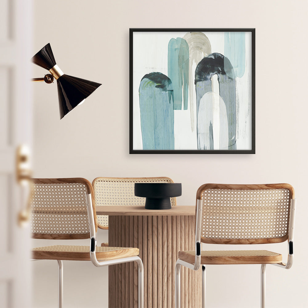 Shop Blue Arches II (Square) Art Print a painted abstract themed wall art print from The Print Emporium wall artwork collection - Buy Australian made fine art painting style poster and framed prints for the home and your interior decor room, TPE-PC-RF417-AP