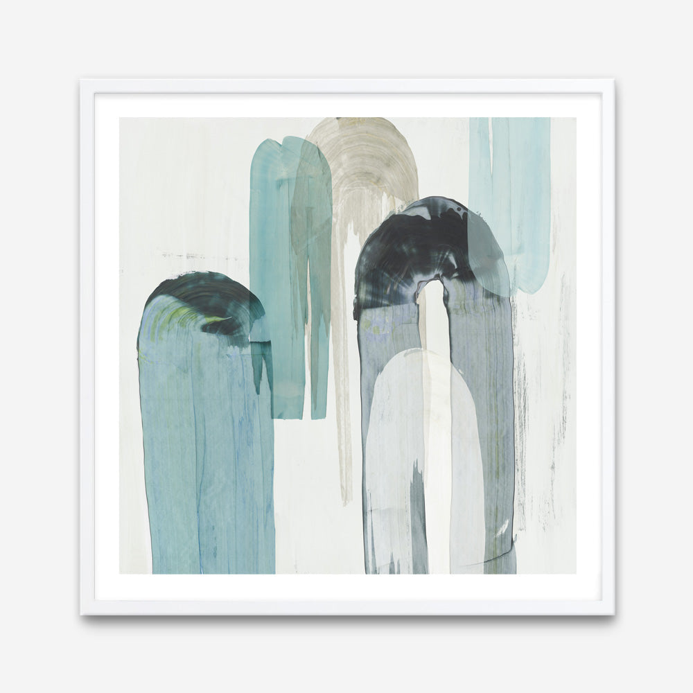 Shop Blue Arches II (Square) Art Print a painted abstract themed wall art print from The Print Emporium wall artwork collection - Buy Australian made fine art painting style poster and framed prints for the home and your interior decor room, TPE-PC-RF417-AP