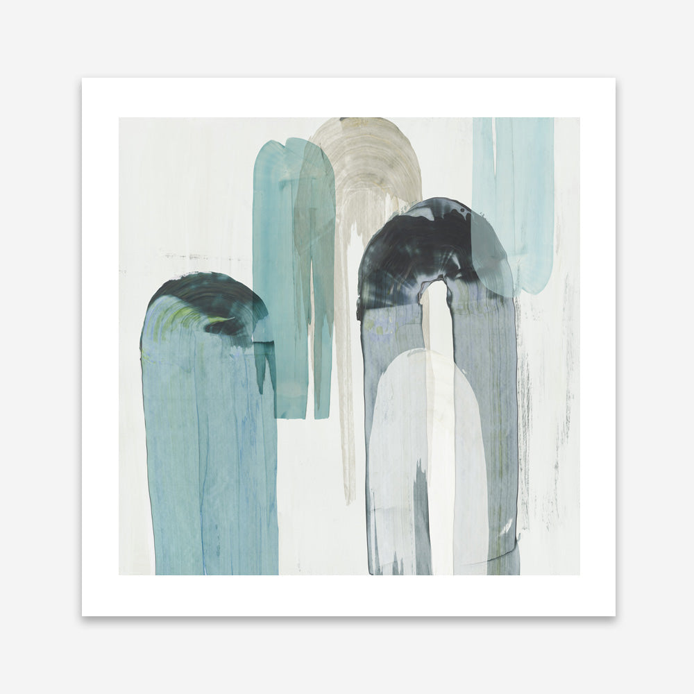 Shop Blue Arches II (Square) Art Print a painted abstract themed wall art print from The Print Emporium wall artwork collection - Buy Australian made fine art painting style poster and framed prints for the home and your interior decor room, TPE-PC-RF417-AP