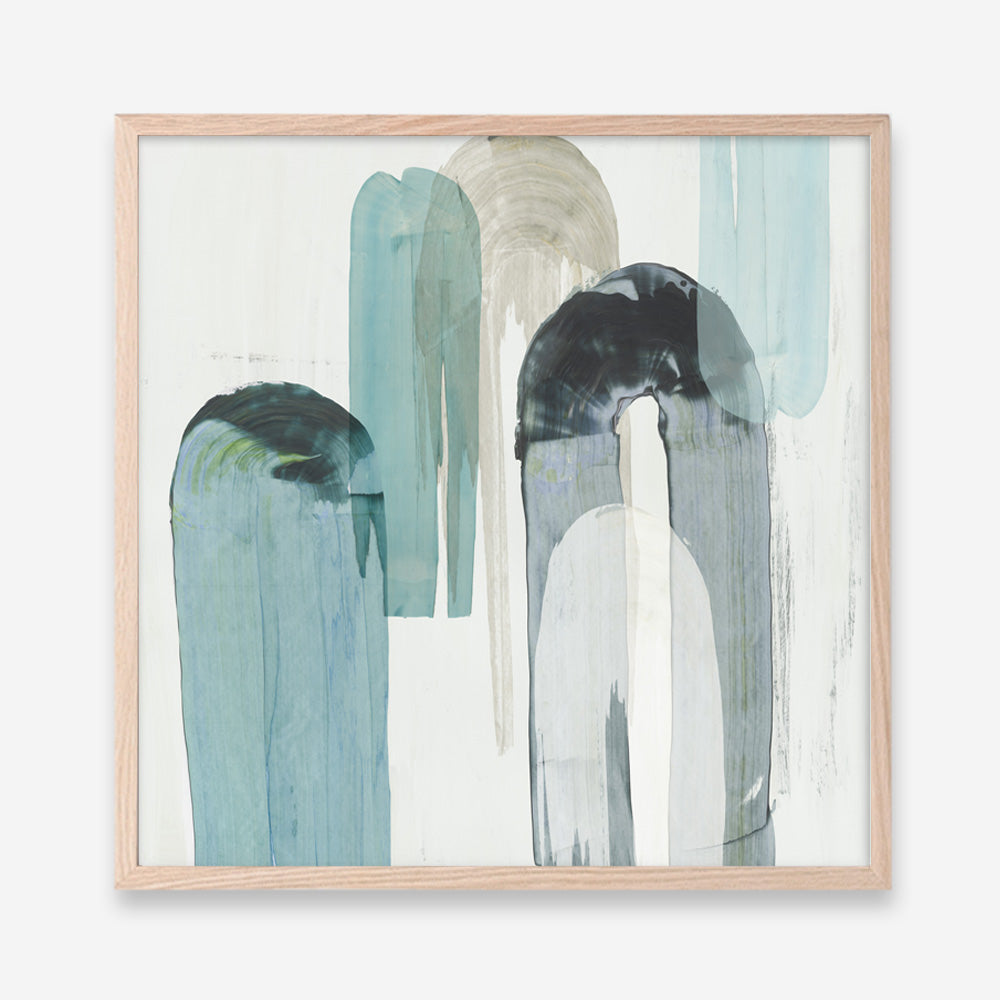 Shop Blue Arches II (Square) Art Print a painted abstract themed wall art print from The Print Emporium wall artwork collection - Buy Australian made fine art painting style poster and framed prints for the home and your interior decor room, TPE-PC-RF417-AP