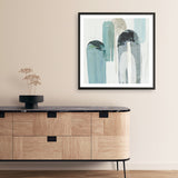 Shop Blue Arches II (Square) Art Print a painted abstract themed wall art print from The Print Emporium wall artwork collection - Buy Australian made fine art painting style poster and framed prints for the home and your interior decor room, TPE-PC-RF417-AP