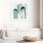 Shop Blue Arches II (Square) Art Print a painted abstract themed wall art print from The Print Emporium wall artwork collection - Buy Australian made fine art painting style poster and framed prints for the home and your interior decor room, TPE-PC-RF417-AP