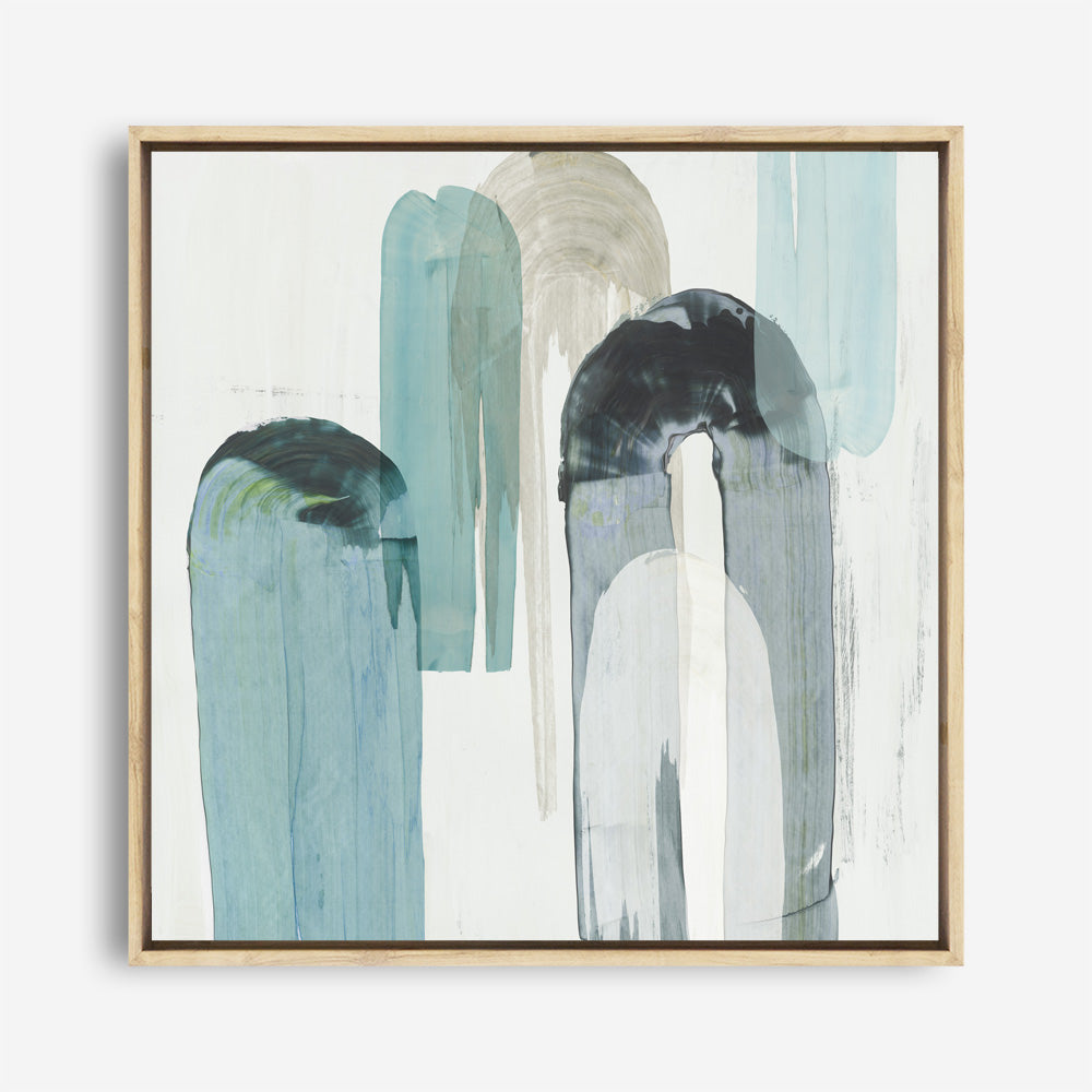 Shop Blue Arches II (Square) Canvas Print a painted abstract themed framed canvas wall art print from The Print Emporium artwork collection - Buy Australian made fine art painting style stretched canvas prints for the home and your interior decor space, TPE-PC-RF417-CA-40X40-NF