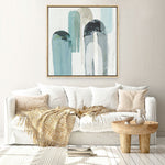 Shop Blue Arches II (Square) Canvas Print a painted abstract themed framed canvas wall art print from The Print Emporium artwork collection - Buy Australian made fine art painting style stretched canvas prints for the home and your interior decor space, TPE-PC-RF417-CA-40X40-NF