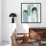 Shop Blue Arches II (Square) Canvas Print a painted abstract themed framed canvas wall art print from The Print Emporium artwork collection - Buy Australian made fine art painting style stretched canvas prints for the home and your interior decor space, TPE-PC-RF417-CA-40X40-NF