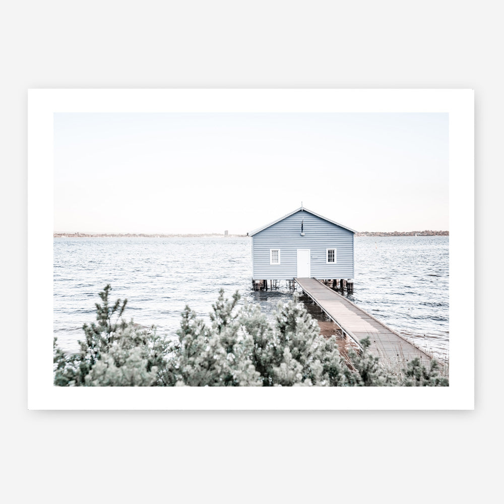 Shop Blue Boat Shed Photo Art Print a coastal themed photography wall art print from The Print Emporium wall artwork collection - Buy Australian made fine art poster and framed prints for the home and your interior decor, TPE-848-AP