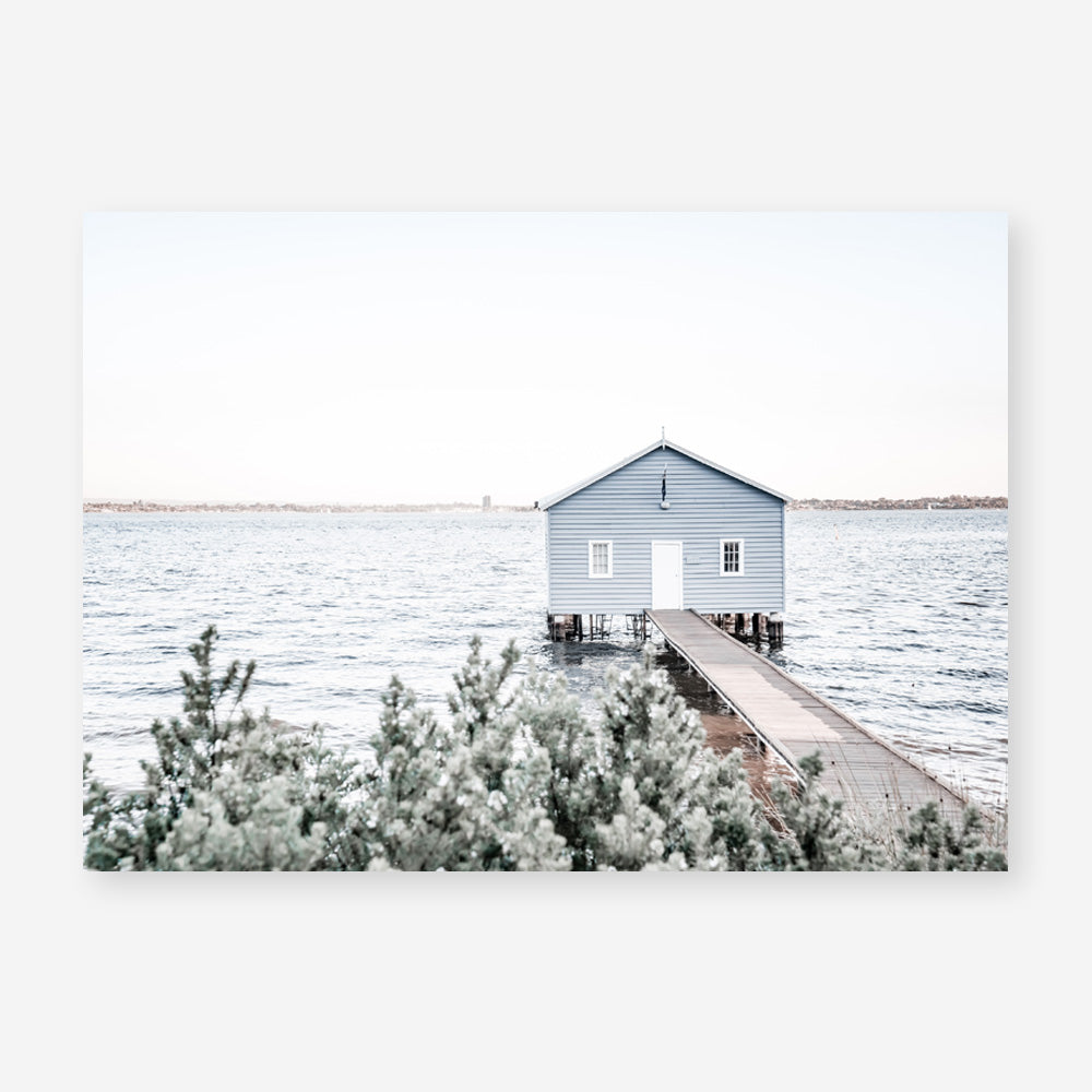 Shop Blue Boat Shed Photo Art Print a coastal themed photography wall art print from The Print Emporium wall artwork collection - Buy Australian made fine art poster and framed prints for the home and your interior decor, TPE-848-AP