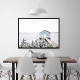 Shop Blue Boat Shed Photo Canvas Print a coastal themed photography framed stretched canvas print from The Print Emporium wall artwork collection - Buy Australian made prints for the home and your interior decor space, TPE-848-CA-35X46-NF