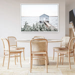 Shop Blue Boat Shed Photo Canvas Print a coastal themed photography framed stretched canvas print from The Print Emporium wall artwork collection - Buy Australian made prints for the home and your interior decor space, TPE-848-CA-35X46-NF