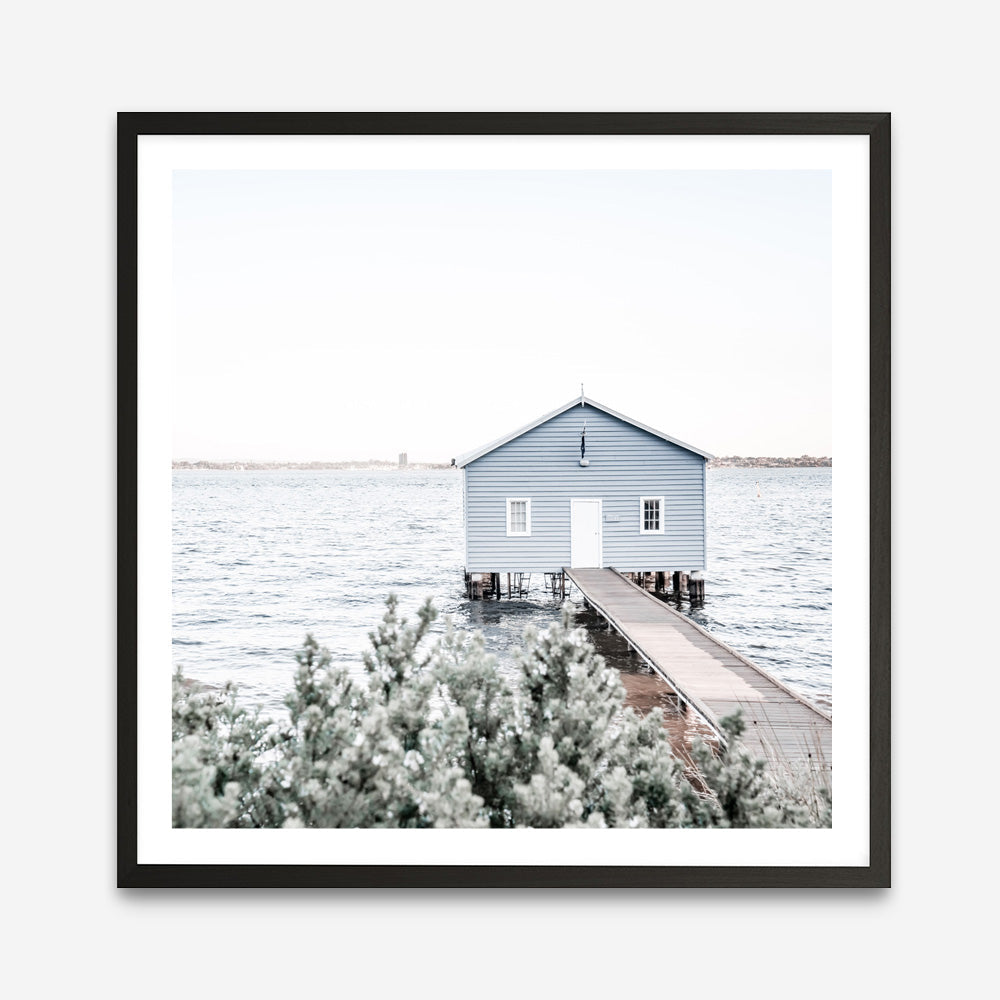 Shop Blue Boat Shed (Square) Photo Art Print a coastal themed photography wall art print from The Print Emporium wall artwork collection - Buy Australian made fine art poster and framed prints for the home and your interior decor, TPE-1054-AP