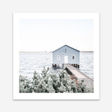 Shop Blue Boat Shed (Square) Photo Art Print a coastal themed photography wall art print from The Print Emporium wall artwork collection - Buy Australian made fine art poster and framed prints for the home and your interior decor, TPE-1054-AP