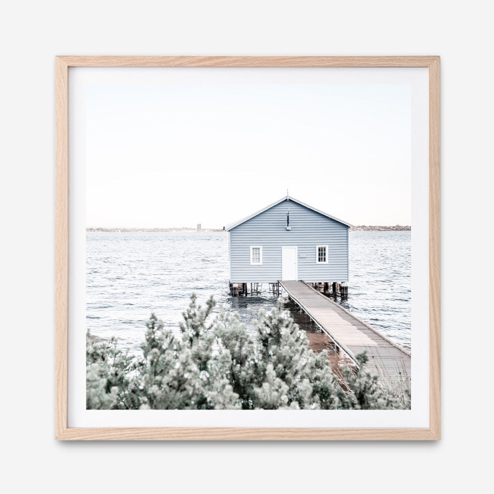 Shop Blue Boat Shed (Square) Photo Art Print a coastal themed photography wall art print from The Print Emporium wall artwork collection - Buy Australian made fine art poster and framed prints for the home and your interior decor, TPE-1054-AP