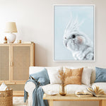 Shop Blue Cockatiel Canvas Print a painted bird themed framed canvas wall art print from The Print Emporium artwork collection - Buy Australian made fine art painting style stretched canvas prints for the home and your interior decor space, TPE-013-CA-35X46-NF