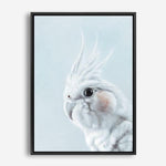 Shop Blue Cockatiel Canvas Print a painted bird themed framed canvas wall art print from The Print Emporium artwork collection - Buy Australian made fine art painting style stretched canvas prints for the home and your interior decor space, TPE-013-CA-35X46-NF