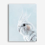 Shop Blue Cockatiel Canvas Print a painted bird themed framed canvas wall art print from The Print Emporium artwork collection - Buy Australian made fine art painting style stretched canvas prints for the home and your interior decor space, TPE-013-CA-35X46-NF