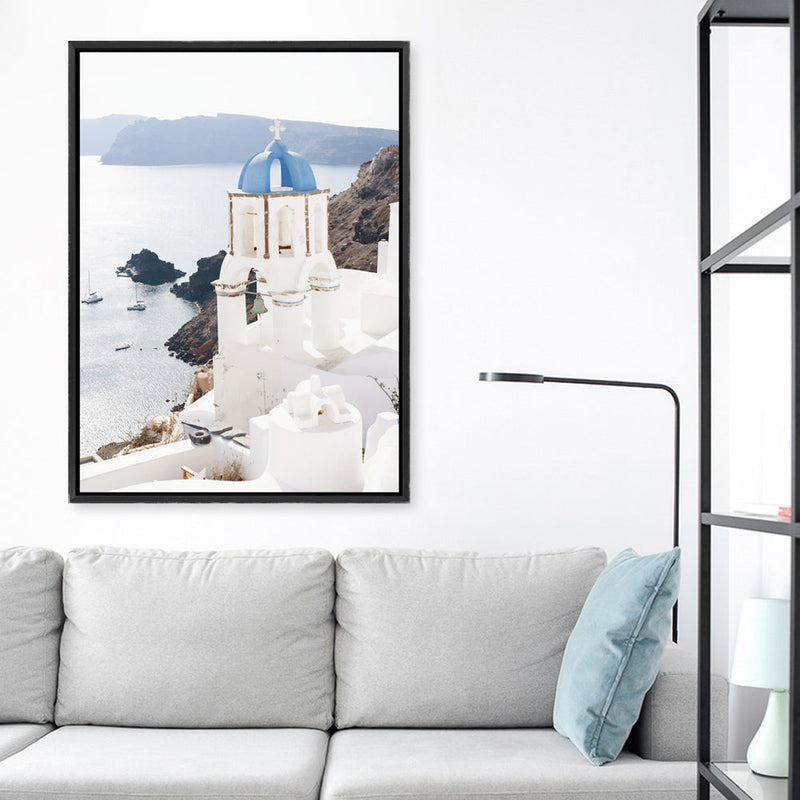 Shop Blue Dome Church Photo Canvas Print a coastal themed photography framed stretched canvas print from The Print Emporium wall artwork collection - Buy Australian made prints for the home and your interior decor space, TPE-1347-CA-35X46-NF