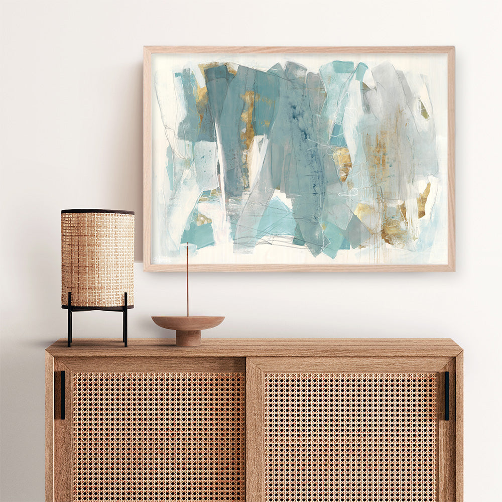 Shop Blue Glaze Art Print a painted abstract themed wall art print from The Print Emporium wall artwork collection - Buy Australian made fine art painting style poster and framed prints for the home and your interior decor room, TPE-PC-BC056-AP