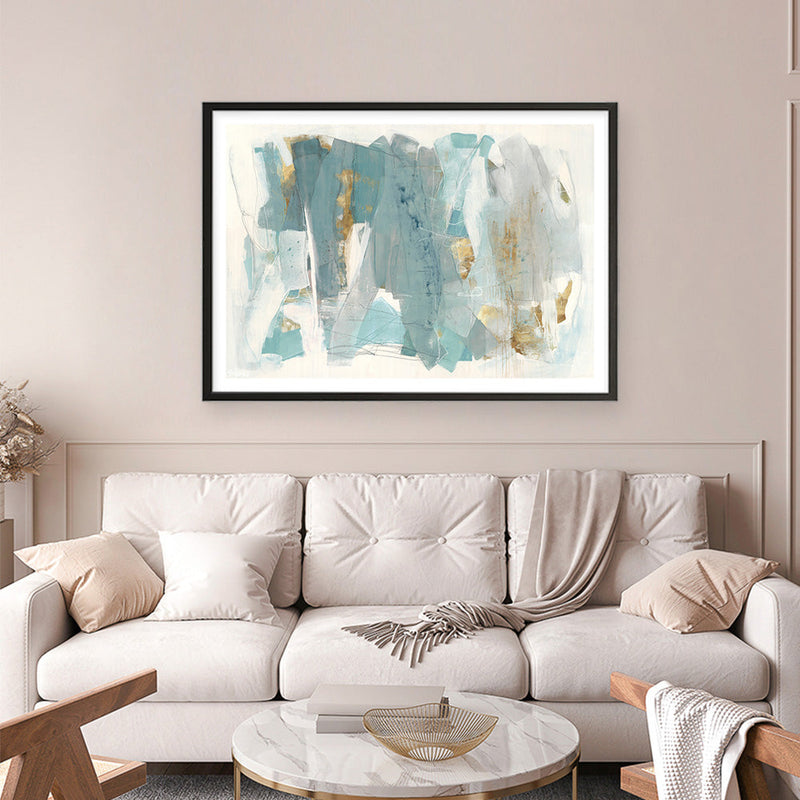 Shop Blue Glaze Art Print a painted abstract themed wall art print from The Print Emporium wall artwork collection - Buy Australian made fine art painting style poster and framed prints for the home and your interior decor room, TPE-PC-BC056-AP