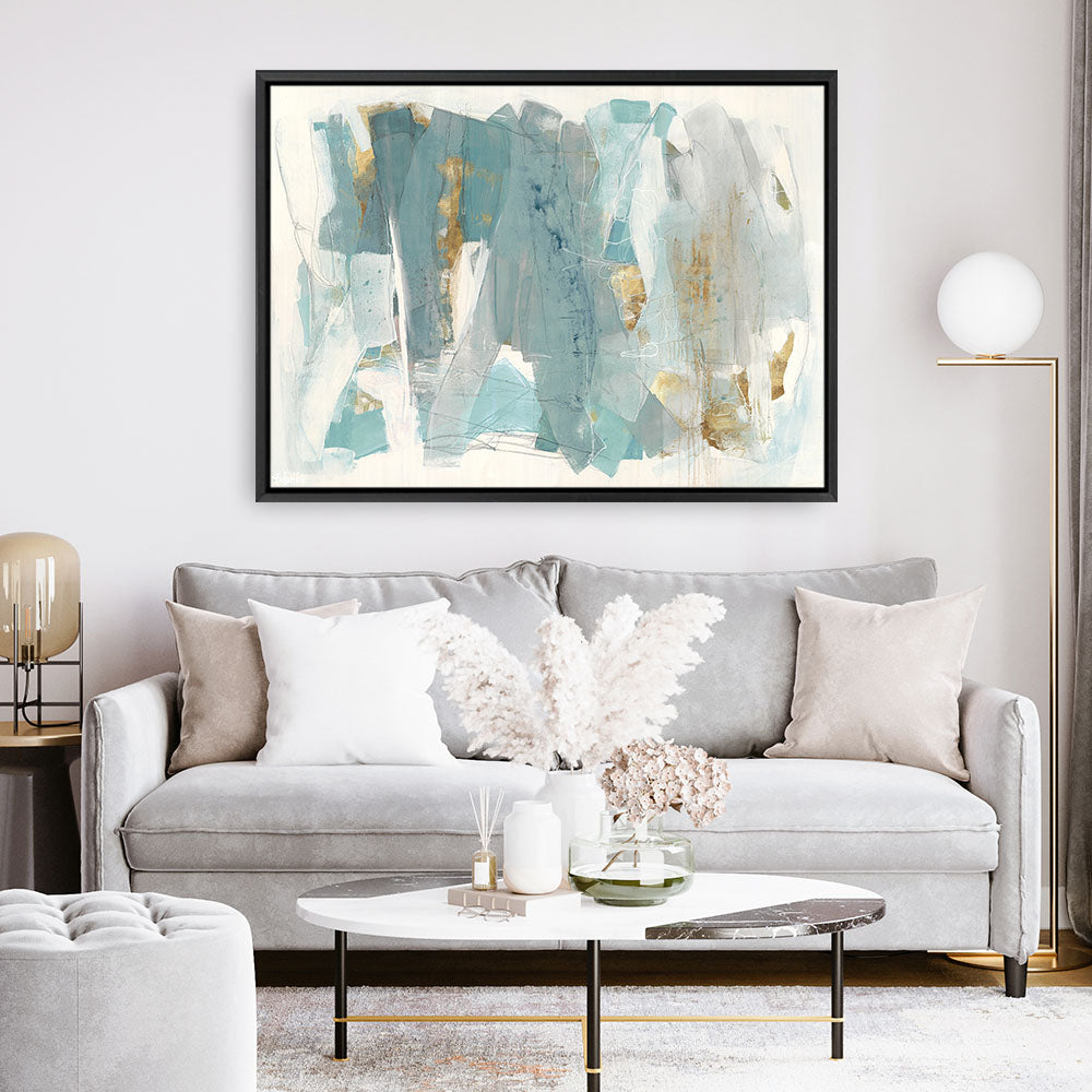 Shop Blue Glaze Canvas Print a painted abstract themed framed canvas wall art print from The Print Emporium artwork collection - Buy Australian made fine art painting style stretched canvas prints for the home and your interior decor space, TPE-PC-BC056-CA-35X46-NF