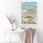 Shop Blue Gold I Art Print a painted abstract themed wall art print from The Print Emporium wall artwork collection - Buy Australian made fine art painting style poster and framed prints for the home and your interior decor room, TPE-PC-WZ076-AP