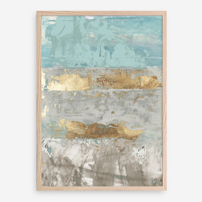 Shop Blue Gold I Art Print a painted abstract themed wall art print from The Print Emporium wall artwork collection - Buy Australian made fine art painting style poster and framed prints for the home and your interior decor room, TPE-PC-WZ076-AP