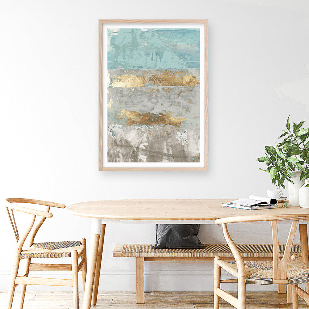 Shop Blue Gold I Art Print a painted abstract themed wall art print from The Print Emporium wall artwork collection - Buy Australian made fine art painting style poster and framed prints for the home and your interior decor room, TPE-PC-WZ076-AP