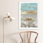 Shop Blue Gold I Art Print a painted abstract themed wall art print from The Print Emporium wall artwork collection - Buy Australian made fine art painting style poster and framed prints for the home and your interior decor room, TPE-PC-WZ076-AP