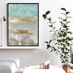 Shop Blue Gold I Art Print a painted abstract themed wall art print from The Print Emporium wall artwork collection - Buy Australian made fine art painting style poster and framed prints for the home and your interior decor room, TPE-PC-WZ076-AP