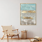 Shop Blue Gold I Canvas Print a painted abstract themed framed canvas wall art print from The Print Emporium artwork collection - Buy Australian made fine art painting style stretched canvas prints for the home and your interior decor space, TPE-PC-WZ076-CA-35X46-NF