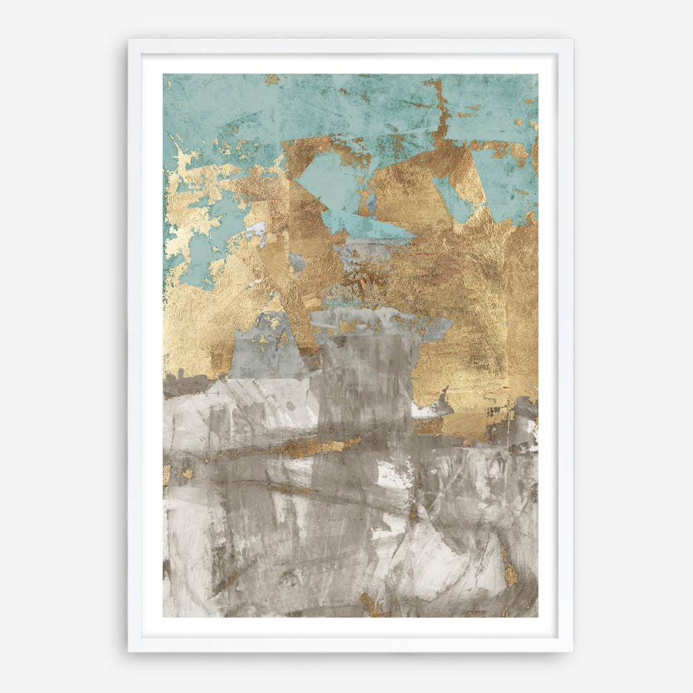 Shop Blue Gold II Art Print a painted abstract themed wall art print from The Print Emporium wall artwork collection - Buy Australian made fine art painting style poster and framed prints for the home and your interior decor room, TPE-PC-WZ077-AP