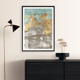 Shop Blue Gold II Art Print a painted abstract themed wall art print from The Print Emporium wall artwork collection - Buy Australian made fine art painting style poster and framed prints for the home and your interior decor room, TPE-PC-WZ077-AP