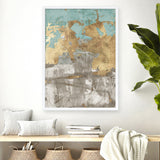 Shop Blue Gold II Art Print a painted abstract themed wall art print from The Print Emporium wall artwork collection - Buy Australian made fine art painting style poster and framed prints for the home and your interior decor room, TPE-PC-WZ077-AP