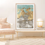 Shop Blue Gold II Art Print a painted abstract themed wall art print from The Print Emporium wall artwork collection - Buy Australian made fine art painting style poster and framed prints for the home and your interior decor room, TPE-PC-WZ077-AP