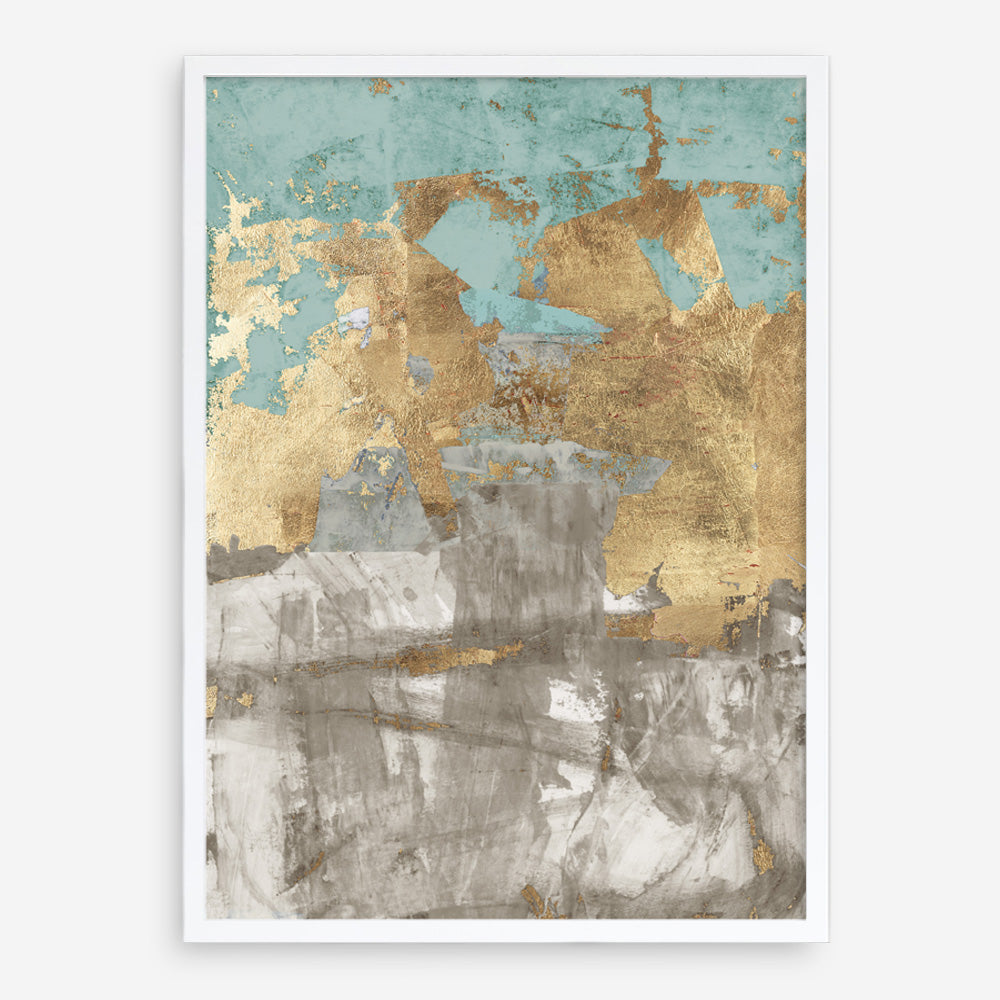 Shop Blue Gold II Art Print a painted abstract themed wall art print from The Print Emporium wall artwork collection - Buy Australian made fine art painting style poster and framed prints for the home and your interior decor room, TPE-PC-WZ077-AP