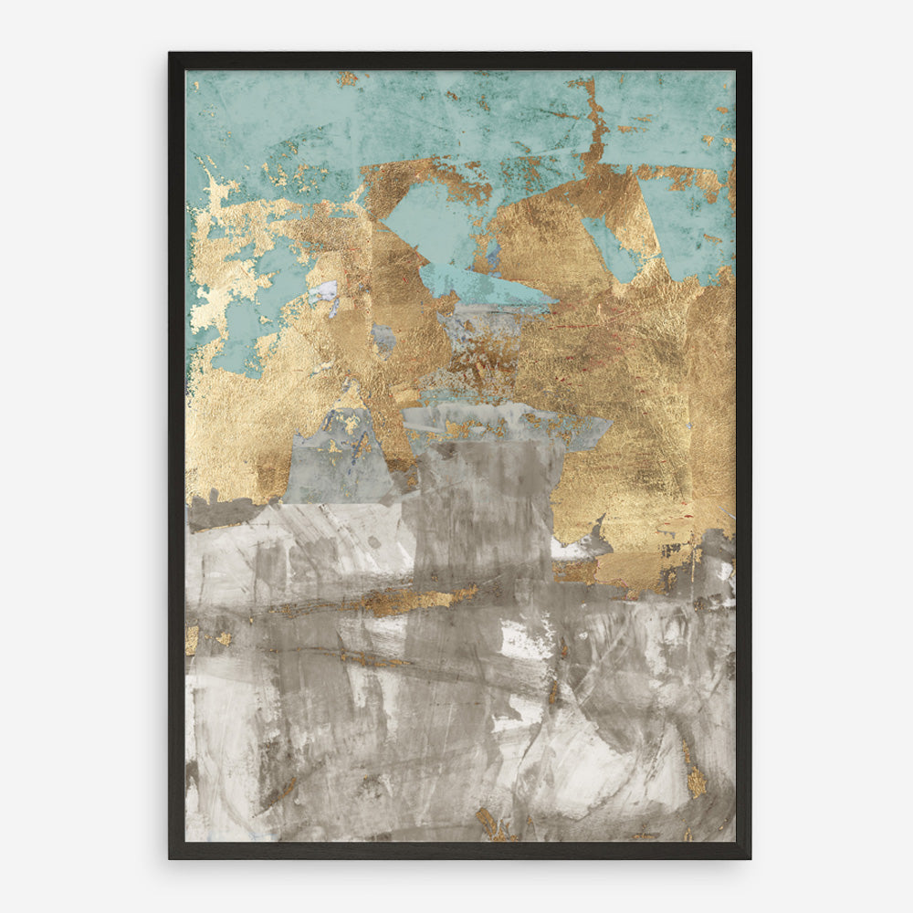 Shop Blue Gold II Art Print a painted abstract themed wall art print from The Print Emporium wall artwork collection - Buy Australian made fine art painting style poster and framed prints for the home and your interior decor room, TPE-PC-WZ077-AP