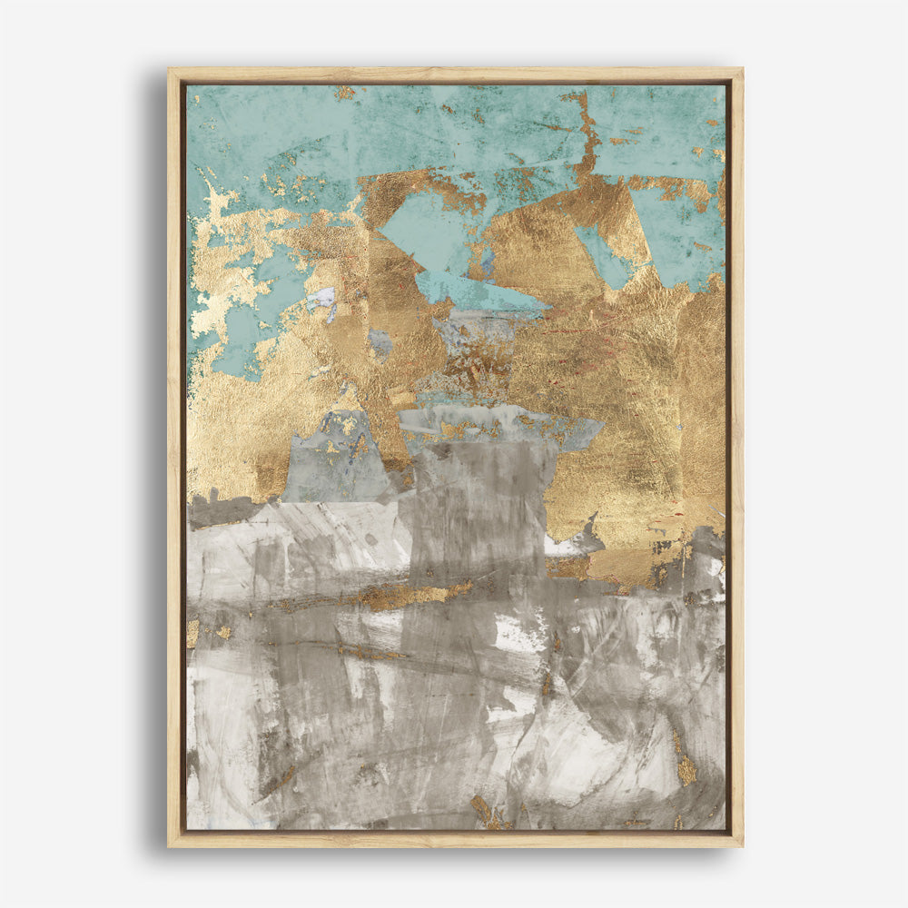Shop Blue Gold II Canvas Print a painted abstract themed framed canvas wall art print from The Print Emporium artwork collection - Buy Australian made fine art painting style stretched canvas prints for the home and your interior decor space, TPE-PC-WZ077-CA-35X46-NF