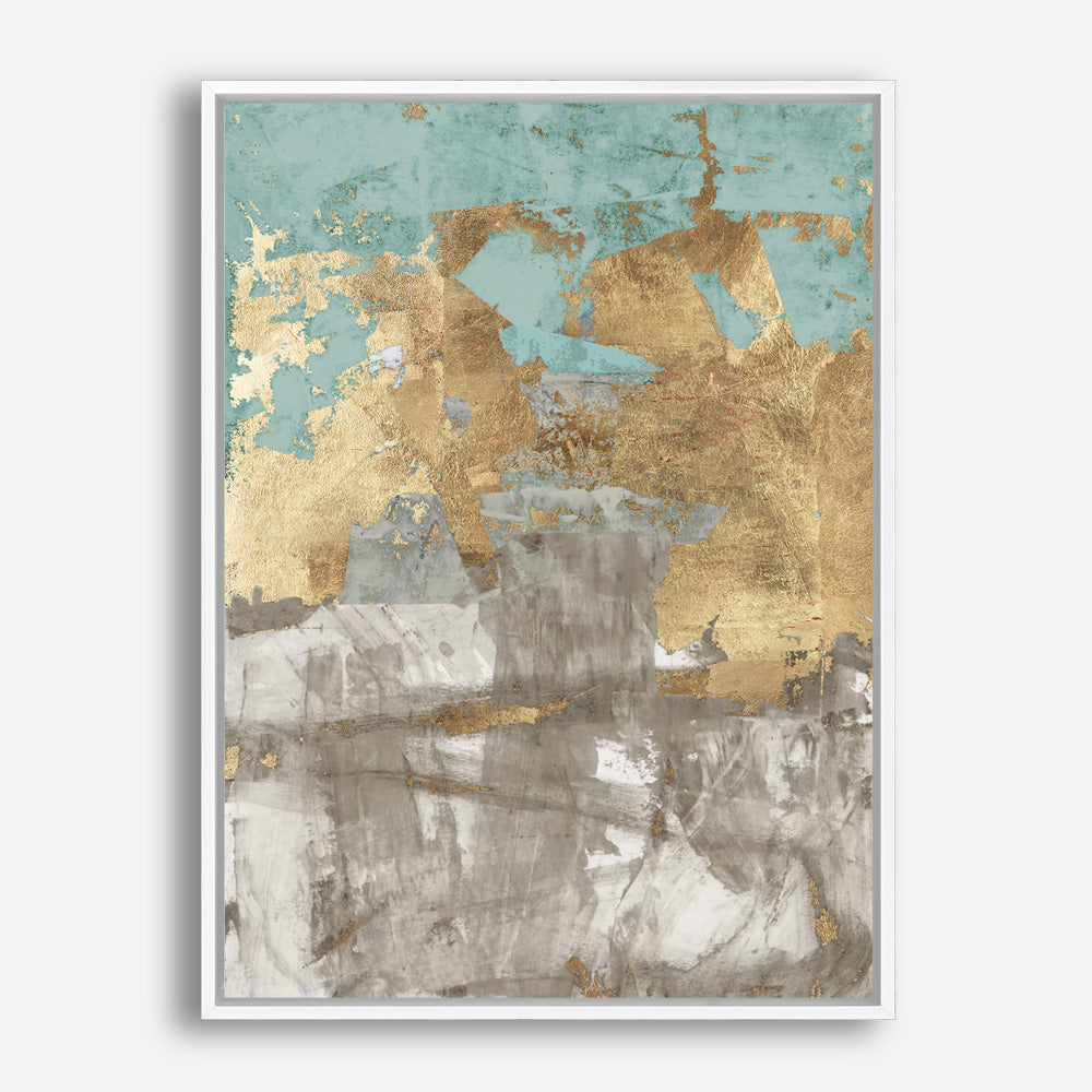 Shop Blue Gold II Canvas Print a painted abstract themed framed canvas wall art print from The Print Emporium artwork collection - Buy Australian made fine art painting style stretched canvas prints for the home and your interior decor space, TPE-PC-WZ077-CA-35X46-NF