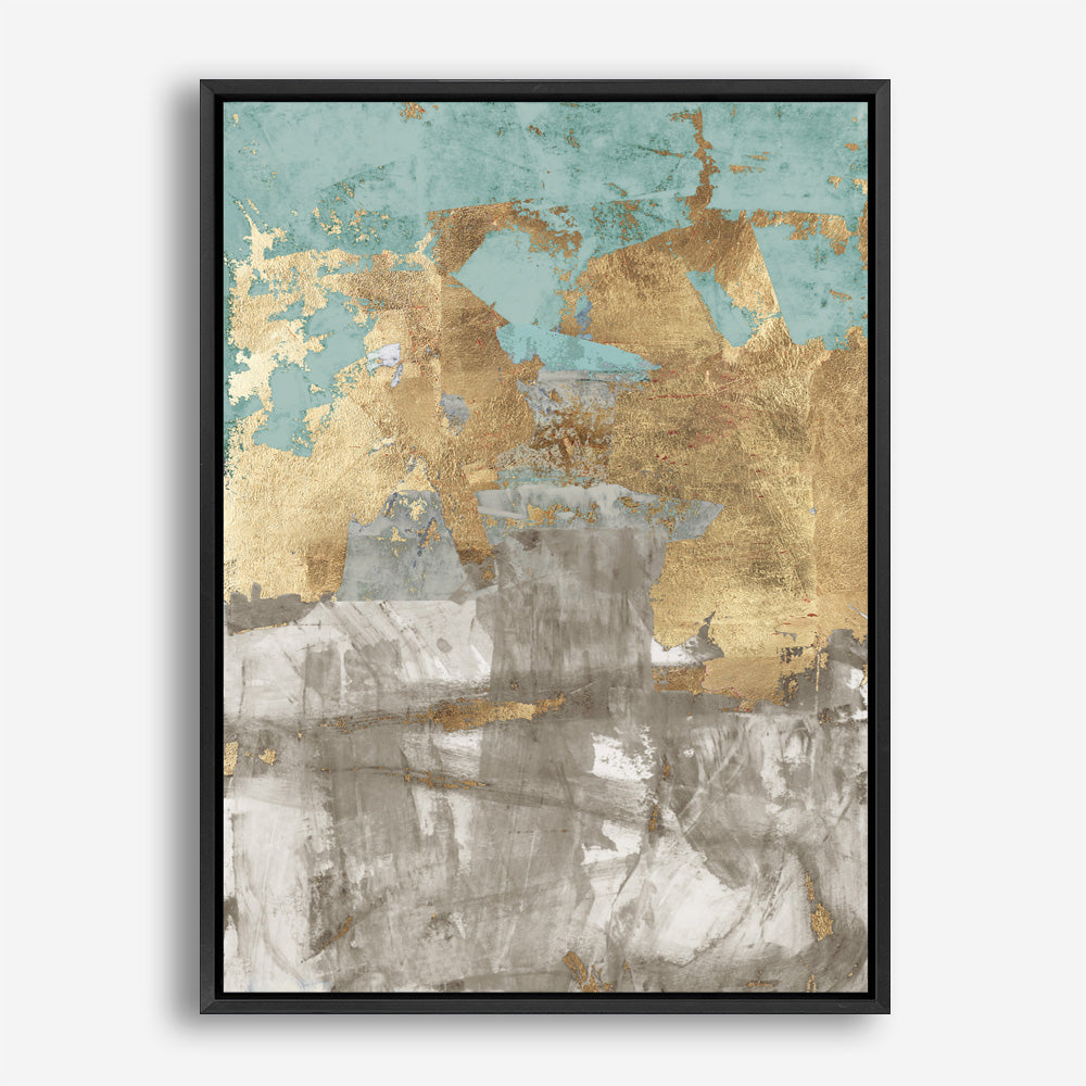 Shop Blue Gold II Canvas Print a painted abstract themed framed canvas wall art print from The Print Emporium artwork collection - Buy Australian made fine art painting style stretched canvas prints for the home and your interior decor space, TPE-PC-WZ077-CA-35X46-NF
