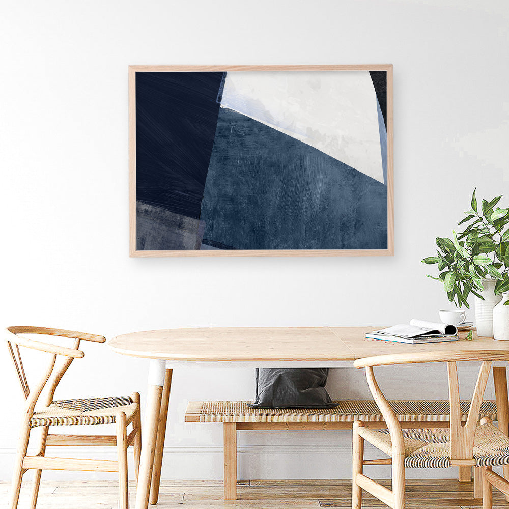 Shop Blue Merge Art Print a painted abstract themed wall art print from The Print Emporium wall artwork collection - Buy Australian made fine art painting style poster and framed prints for the home and your interior decor room, TPE-PC-PI594-AP