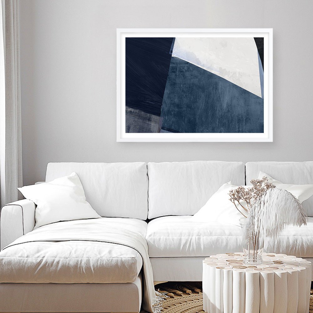 Shop Blue Merge Art Print a painted abstract themed wall art print from The Print Emporium wall artwork collection - Buy Australian made fine art painting style poster and framed prints for the home and your interior decor room, TPE-PC-PI594-AP