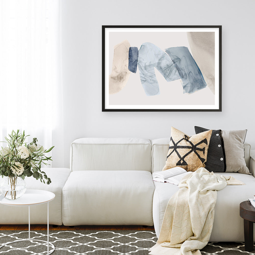 Shop Blue Tilted II Art Print a painted abstract themed wall art print from The Print Emporium wall artwork collection - Buy Australian made fine art painting style poster and framed prints for the home and your interior decor room, TPE-PC-PG692-AP