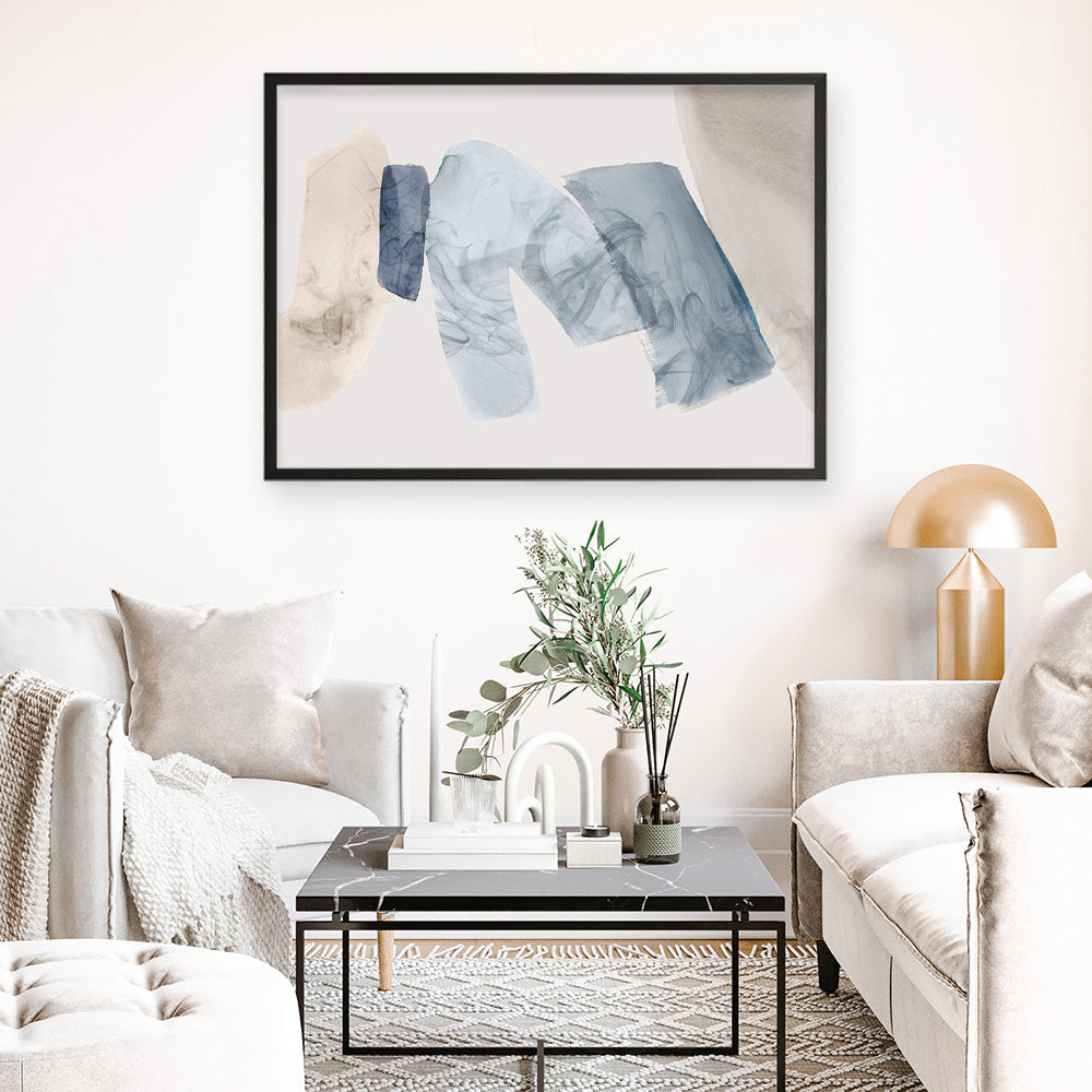 Shop Blue Tilted II Art Print a painted abstract themed wall art print from The Print Emporium wall artwork collection - Buy Australian made fine art painting style poster and framed prints for the home and your interior decor room, TPE-PC-PG692-AP