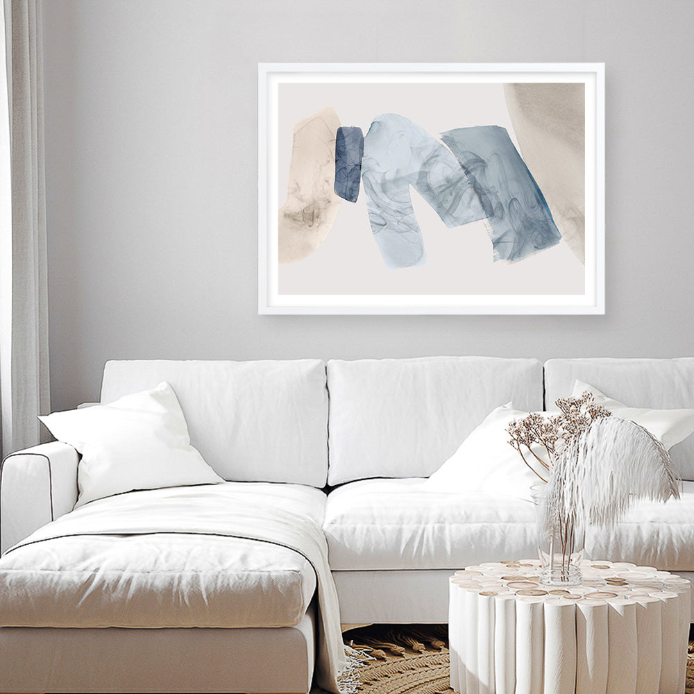 Shop Blue Tilted II Art Print a painted abstract themed wall art print from The Print Emporium wall artwork collection - Buy Australian made fine art painting style poster and framed prints for the home and your interior decor room, TPE-PC-PG692-AP