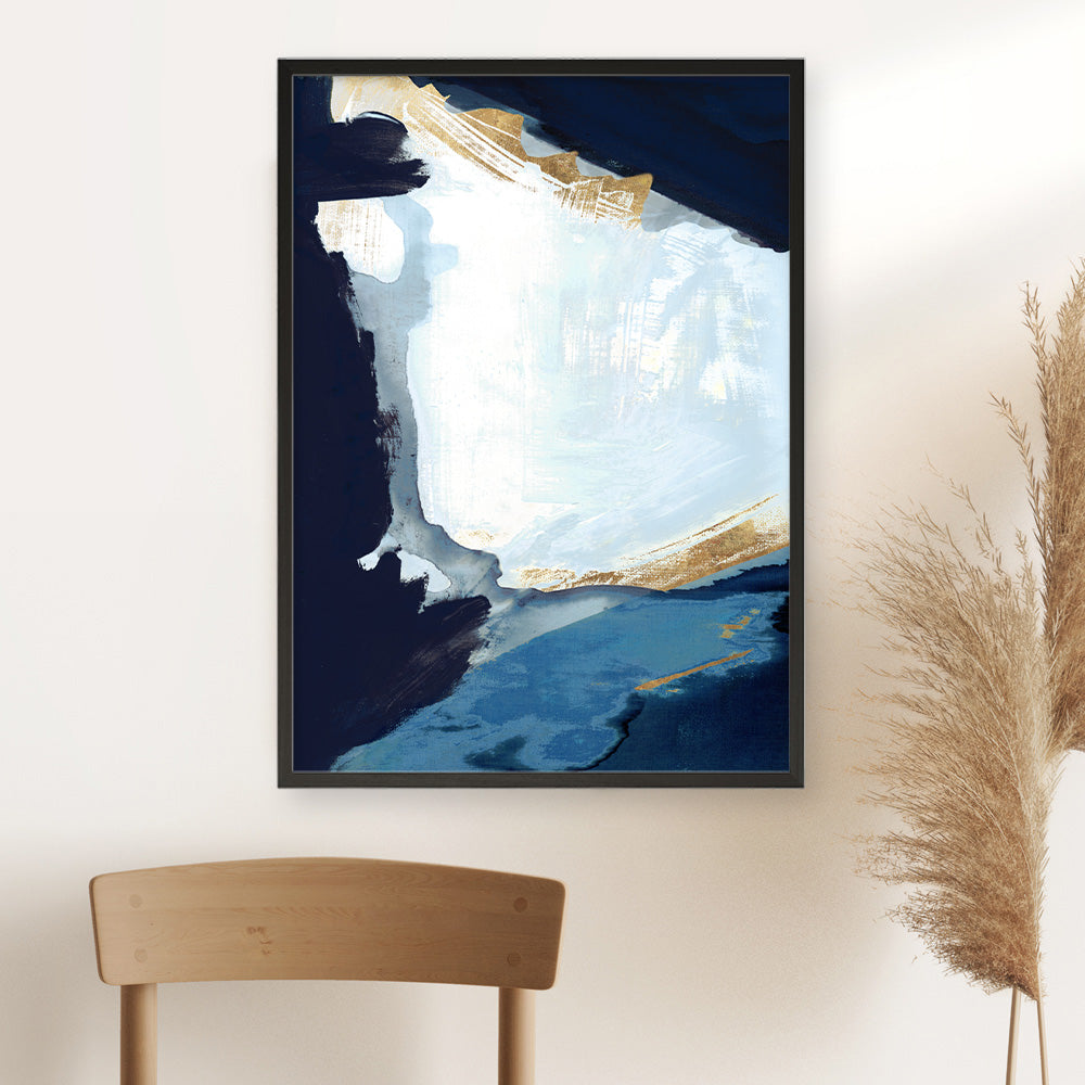 Shop Blue in Gold III Art Print a painted abstract themed wall art print from The Print Emporium wall artwork collection - Buy Australian made fine art painting style poster and framed prints for the home and your interior decor room, TPE-PC-WZ120-AP