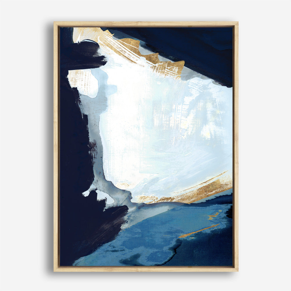 Shop Blue in Gold III Canvas Print a painted abstract themed framed canvas wall art print from The Print Emporium artwork collection - Buy Australian made fine art painting style stretched canvas prints for the home and your interior decor space, TPE-PC-WZ120-CA-35X46-NF